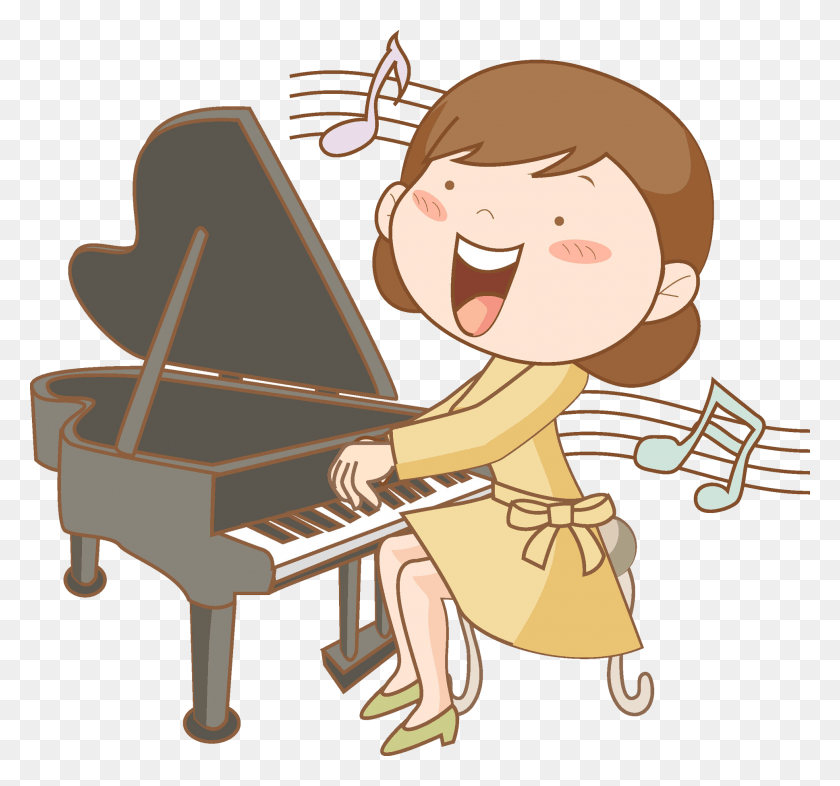 1936x1804 Graphic Transparent Stock Cartoon Drawing Clip Art Playing The Piano Cartoon, Grand Piano, Leisure Activities, Musical Instrument HD PNG Download
