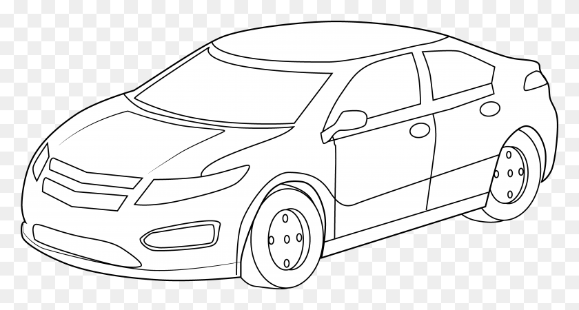 6881x3443 Graphic Transparent Top View Of Drawing At Getdrawings Black And White Image Of Car Clip Art, Vehicle, Transportation, Automobile HD PNG Download