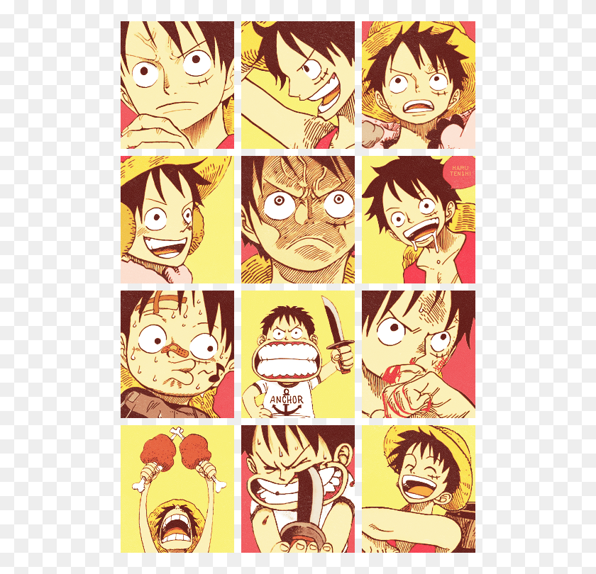 500x750 Descargar Png Gráficos Color Manga Gorras One Piece Luffy Monkey One Piece Expressions, Comics, Libro, Gato Hd Png