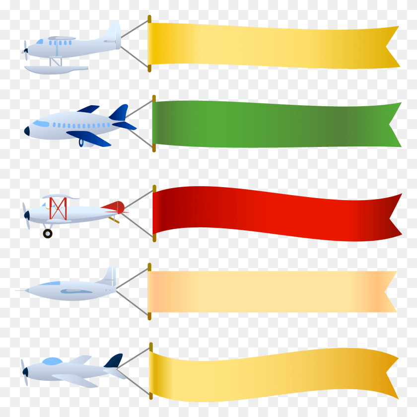 1596x1598 Graphics Vector Banner Airplane With Banner, Aircraft, Vehicle, Transportation HD PNG Download