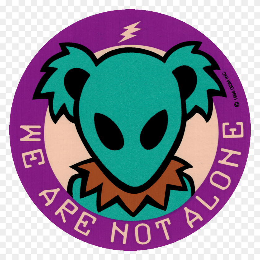 1000x1000 Grateful Dead We Are Not Alone Alien Bear Alien Bear, Logo, Symbol, Trademark HD PNG Download