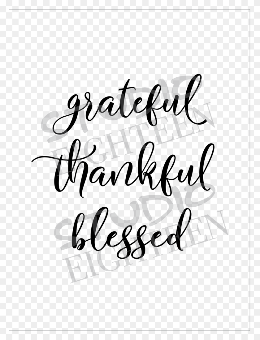 1000x1333 Grateful Thankful Blessed Calligraphy, Text, Alphabet, Label HD PNG Download