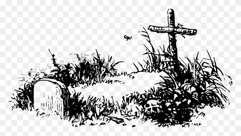 2400x1278 Descargar Png Grave Big Image Grave Clipart Blanco Y Negro, Gris, World Of Warcraft Hd Png