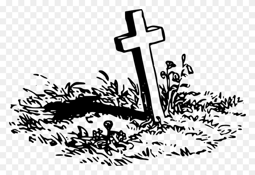 960x634 Grave With A Cross Grave Clipart Transparent, Tomb, Tombstone, Symbol HD PNG Download