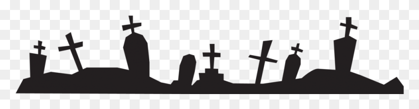 977x200 Graveyard Cementerio Fondo Dibujo, Symbol, Cross, Crucifix HD PNG Download