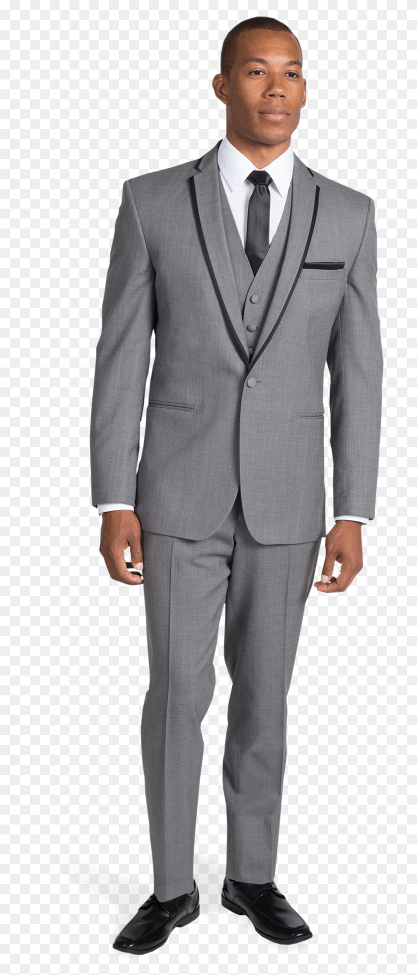 709x1903 Gray Framed Notch Lapel Tuxedo Grey Tuxedo, Suit, Overcoat, Coat Descargar Hd Png