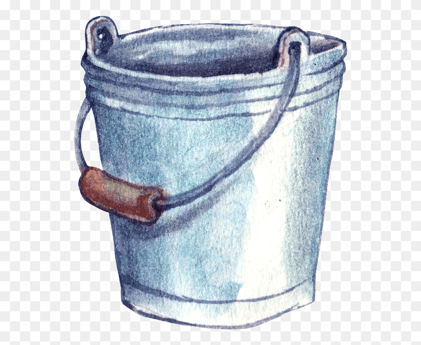 549x627 Gray Hand Drawn Bucket Cartoon Transparent Watercolor Drawing, Tin, Can HD PNG Download