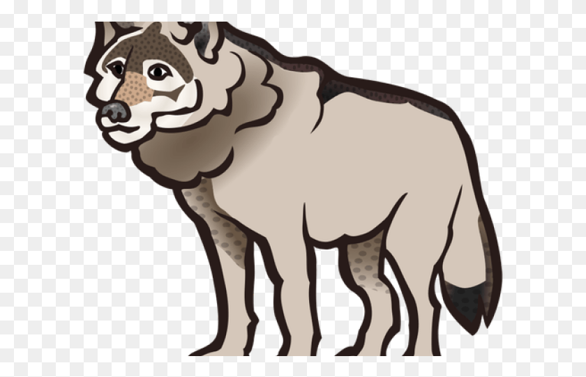 609x481 Серый Волк Клипарт Общественное Достояние Клип Арт Черный И Белый Волк, Млекопитающее, Животное, Дикая Природа Hd Png Скачать