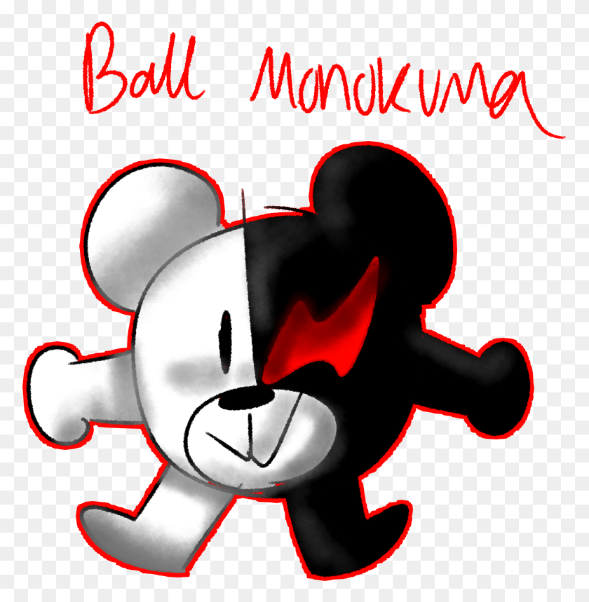 776x799 Great Ball Monokuma Art Cartoon, Label, Text, Sticker HD PNG Download