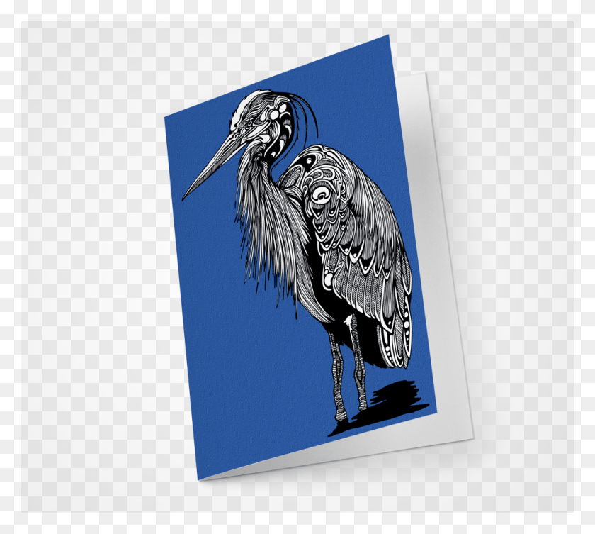 1000x889 Great Blue Heron Blank Card Limpkin, Bird, Animal, Stork HD PNG Download