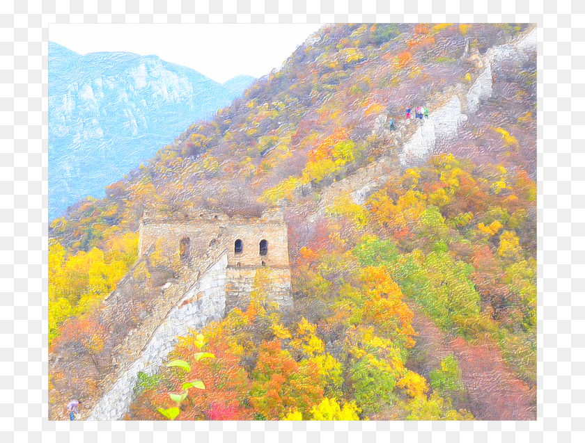 707x577 Великая Китайская Стена Осенний День Гора, Природа Hd Png Скачать