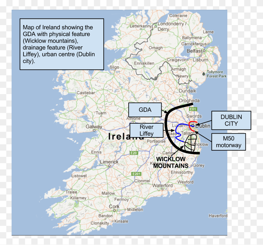 767x721 Greater Dublin Area Sketch Map, Diagram, Plot, Atlas HD PNG Download