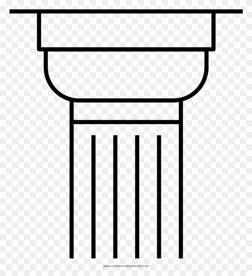 853x940 Greek Column Coloring, Gray, World Of Warcraft HD PNG Download