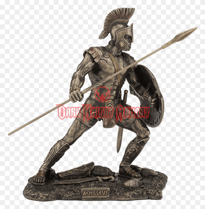 808x825 Greek Hero Achilleus In The Trojan War Statue Guerrier Grec, Spear, Weapon, Weaponry HD PNG Download