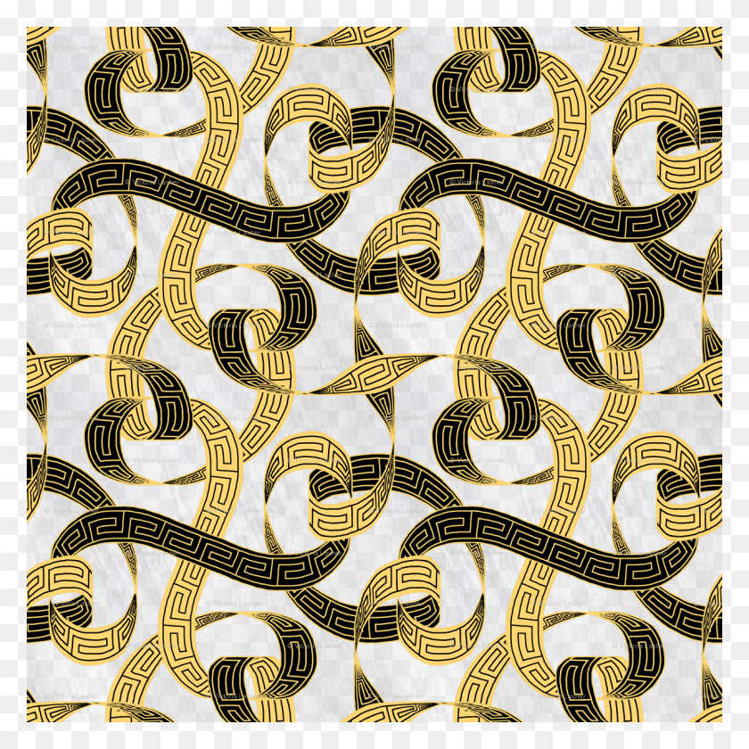 1200x1200 Greek Key Ribbon Black And Gold On Marble Giftwrap Art, Animal, Reptile HD PNG Download