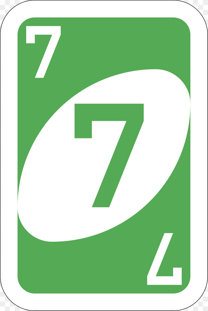 Green 7 Card Clipart, Symbol, Number, Text, Disk Sticker PNG