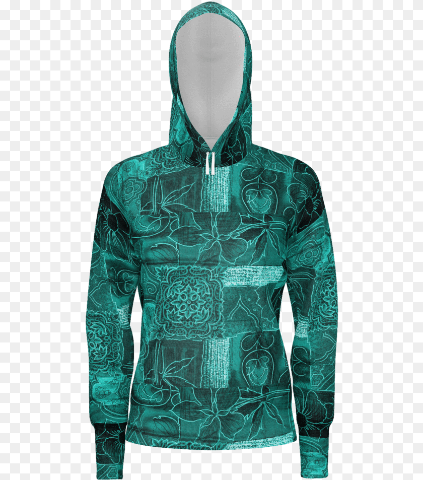 504x953 Green Abstract Pattern Hoodie Hoodie, Knitwear, Clothing, Hood, Sweatshirt Clipart PNG