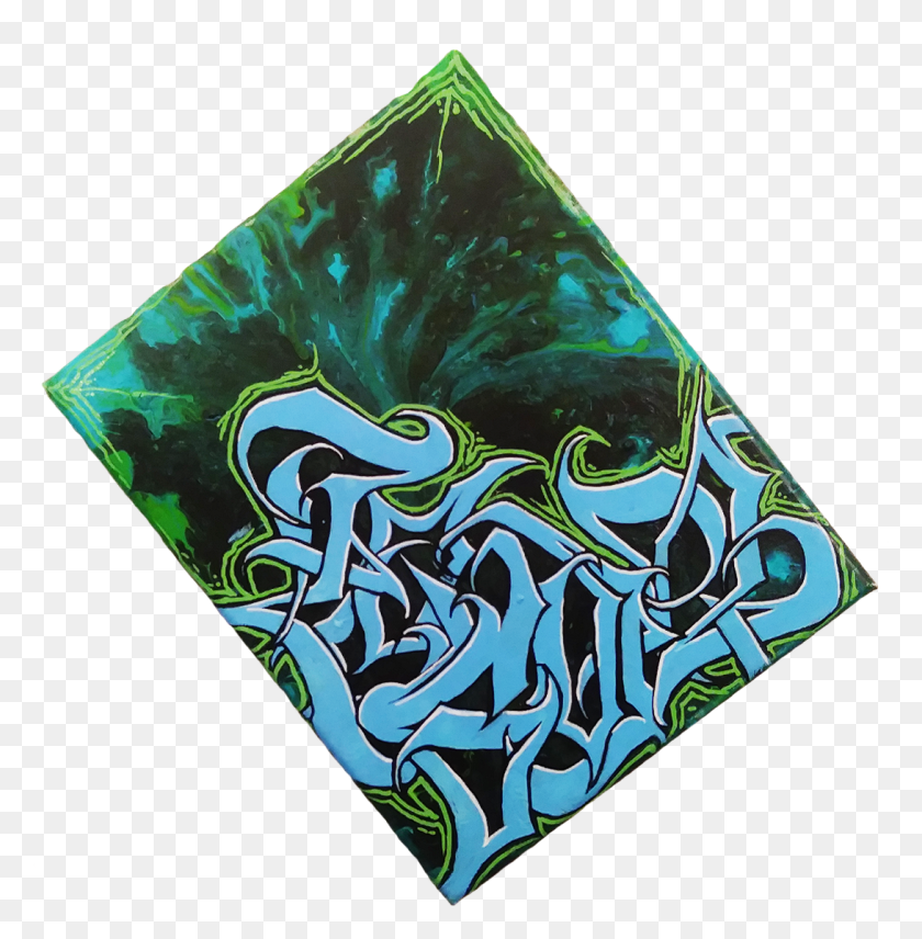 1090x1113 Descargar Png / Verde Y Azul Legun Graffiti Canvas Artes Visuales, Triángulo, Alfombra Hd Png