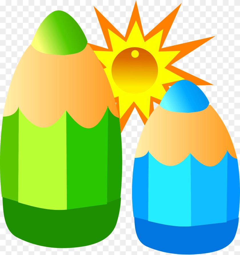 1807x1920 Green And Blue Pencils In The Sun Clipart, Food, Egg, Easter Egg Transparent PNG