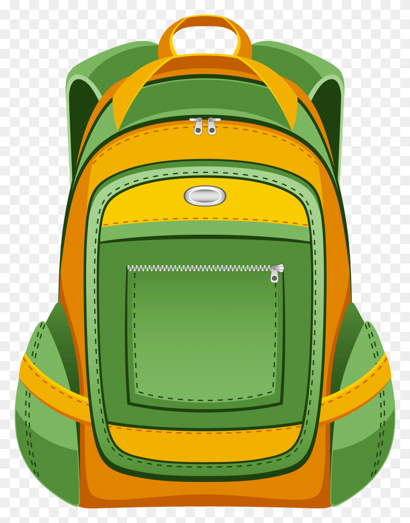 3589x4657 Green And Yellow Backpack Vector Clipart School Bag Vector, Gas Pump, Pump, Machine HD PNG Download