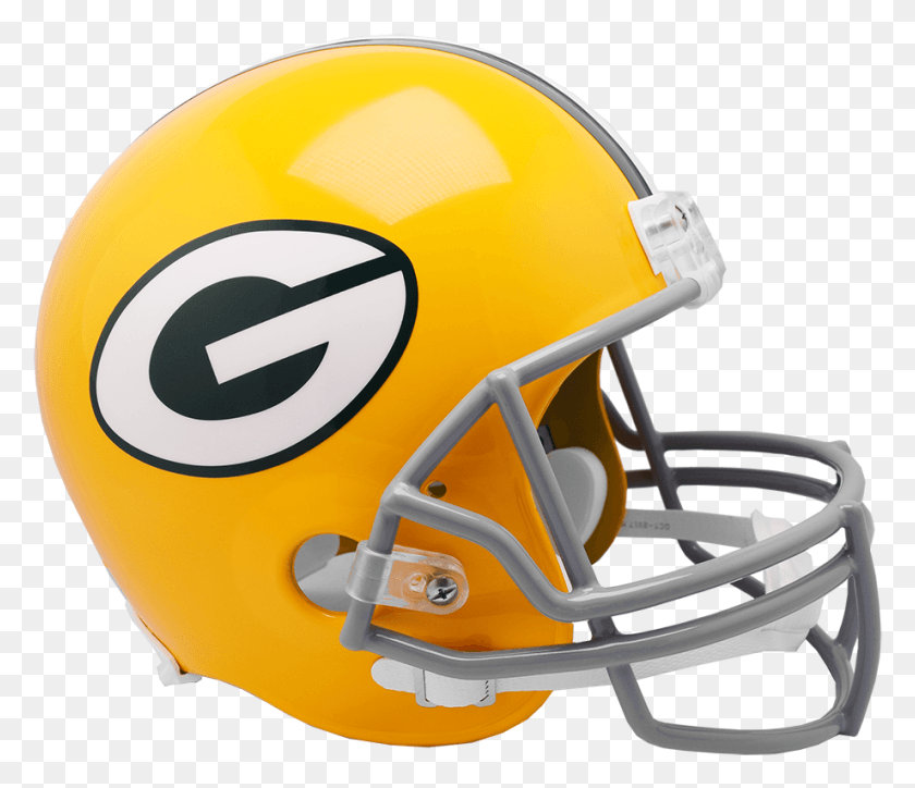 920x784 Green Bay Packers Vsr4 Replica Throwback Helmet Green Bay Packers, Одежда, Одежда, Футбольный Шлем Png Скачать