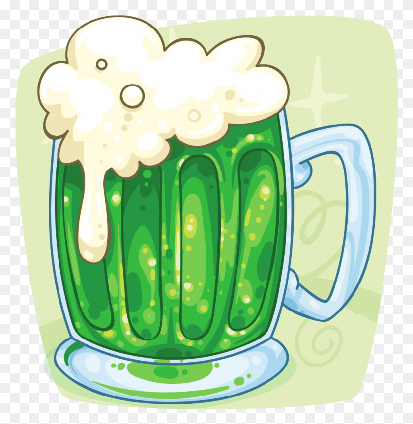 992x1022 Green Beer Cartoon, Glass, Alcohol, Beverage HD PNG Download