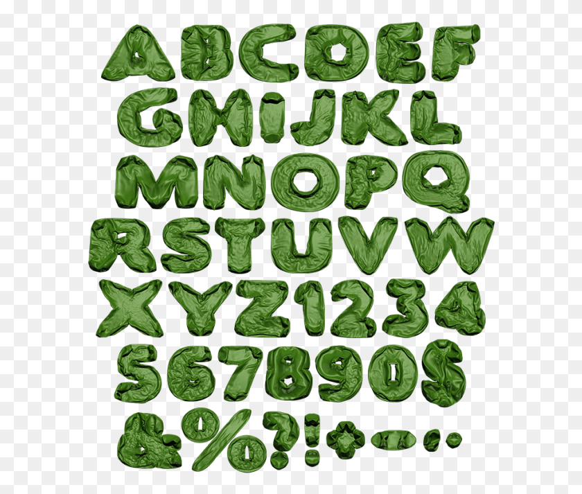 588x653 Green Blowup Font Alphabet, Text, Rug, Word HD PNG Download