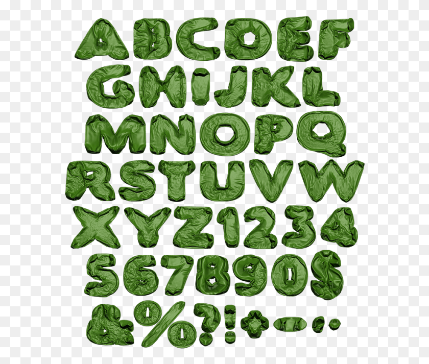 588x653 Alfabeto De Fuente Verde Blowup, Texto, Alfombra, Word Hd Png