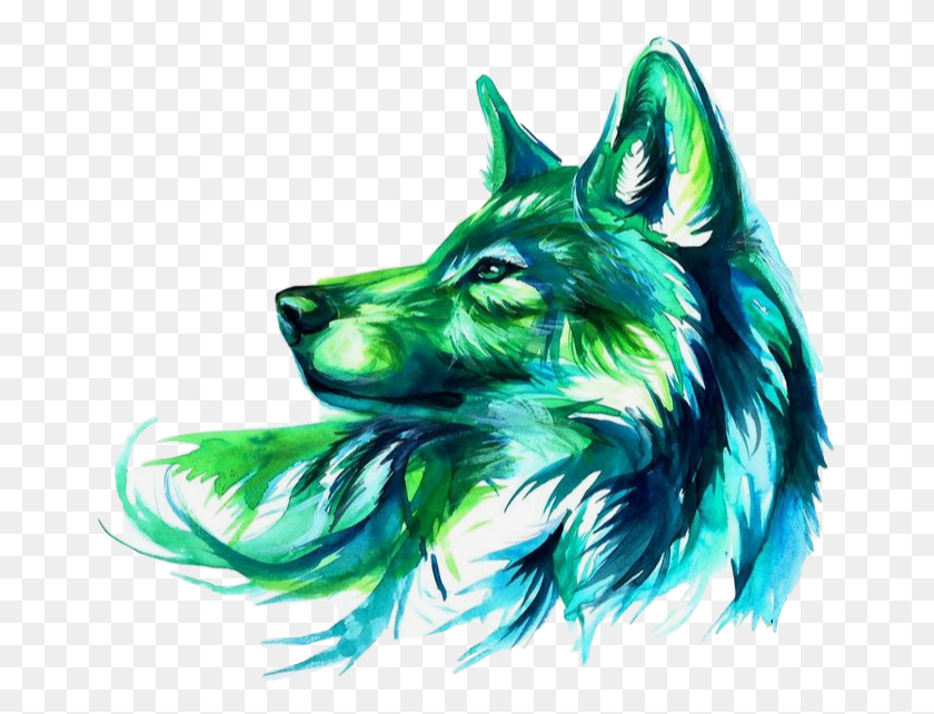 666x582 Green Blue Wolf Freetoedit Green And Blue Wolf, Chicken, Poultry, Fowl HD PNG Download