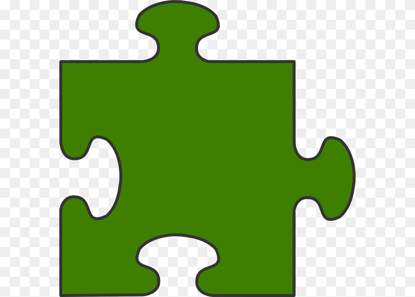 Green Border Puzzle Piece Top Clip Art, Game, Jigsaw Puzzle Clipart PNG