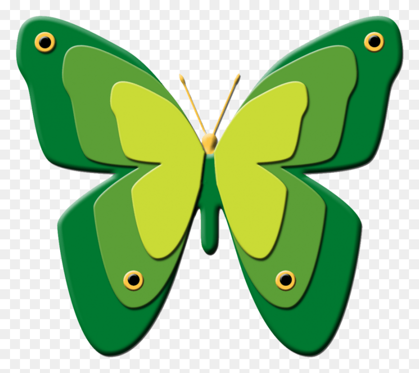 866x764 Green Butterflies Clipart Green Cartoon Butterfly Cartoon Clipart Images Butterfly, Animal, Ornament, Insect HD PNG Download