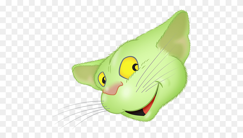 482x419 Green Cat Emoji Messages Sticker 0 Cartoon, Animal, Mammal, Pet HD PNG Download