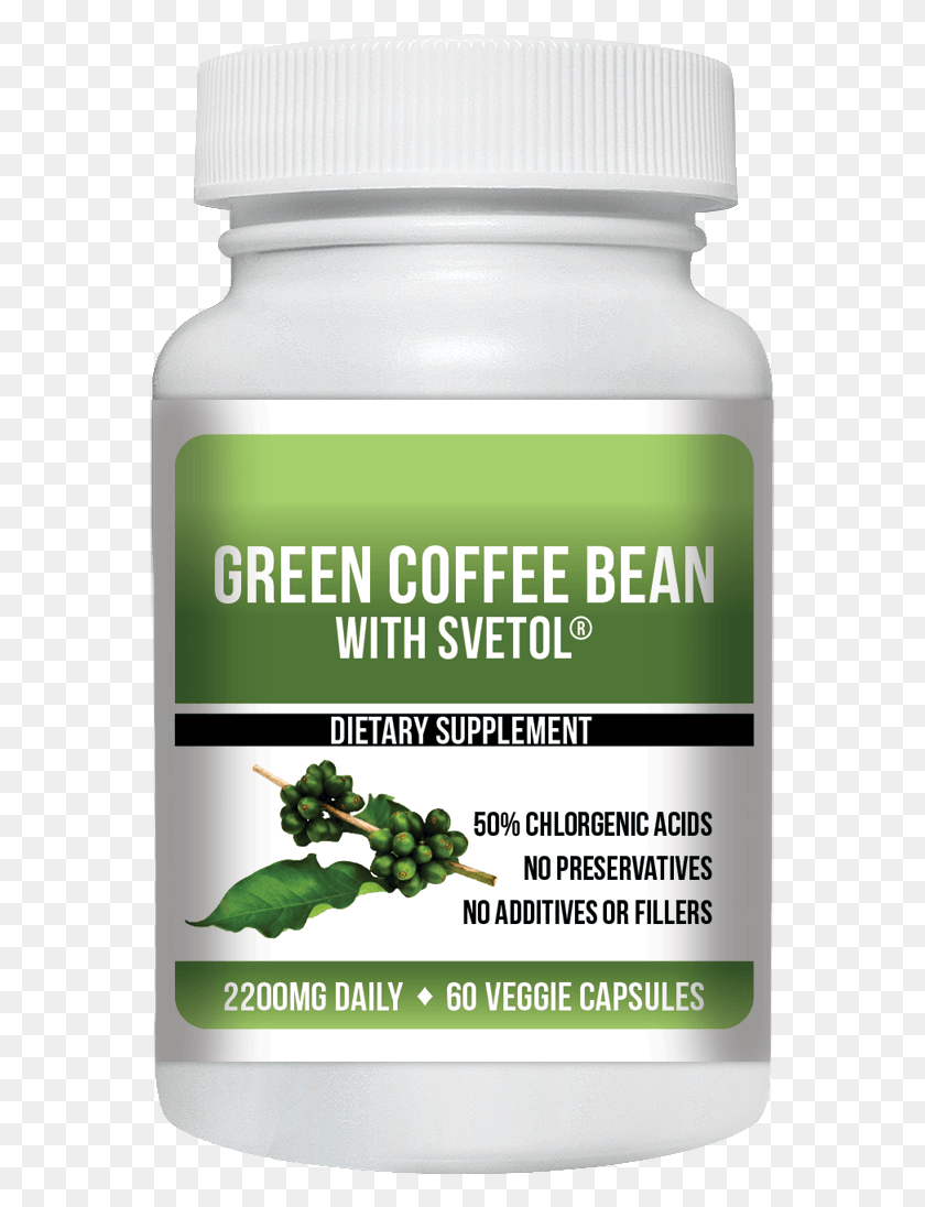 569x1036 Descargar Png Verde Café En Grano W Svetol 60Ct Botella De Suplemento Dietético, Planta, Alimentos, Fruta Hd Png