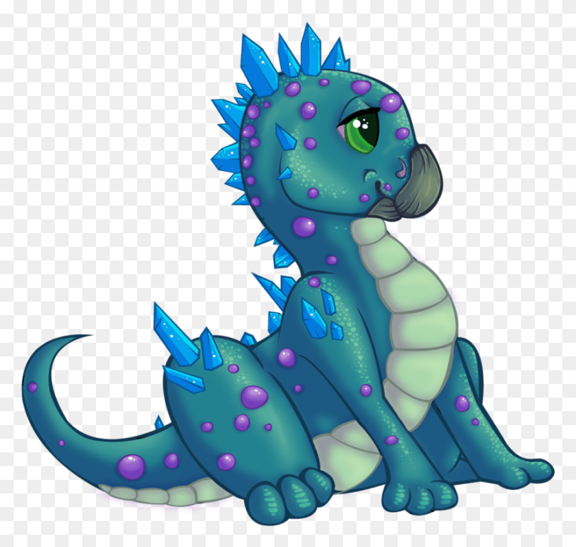 854x809 Green Cute Baby Dragon Clipart Baby Crystal Dragon, Toy, Animal, Sea Life HD PNG Download