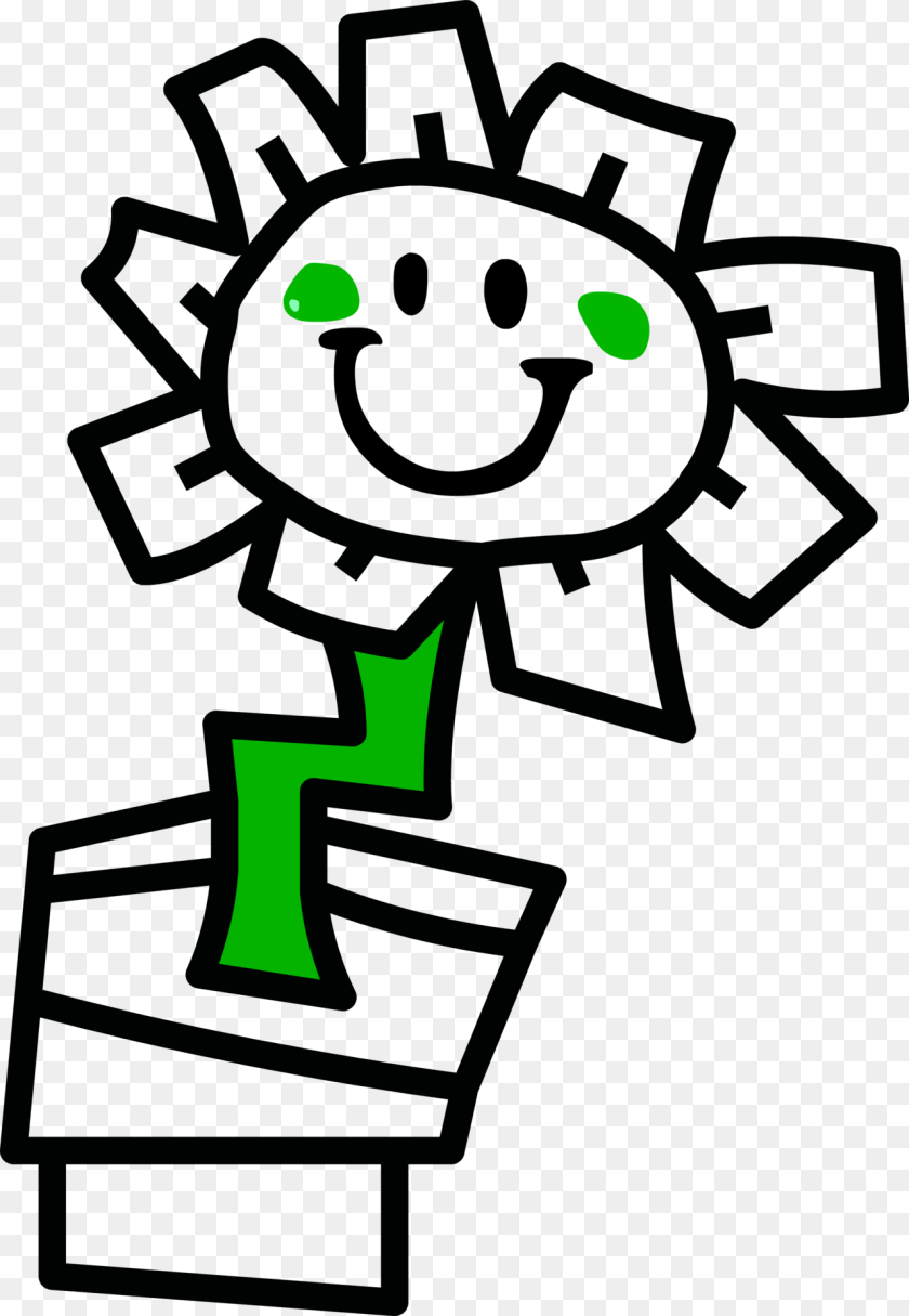 1280x1851 Green Day Flower Pot Sticker PNG