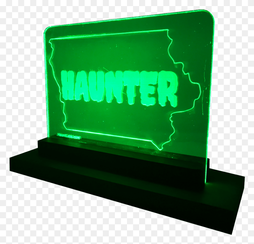 993x949 Green Desk Lovely Haunter Illuminated Desk Sign Green Sign, Box, Screen, Electronics HD PNG Download