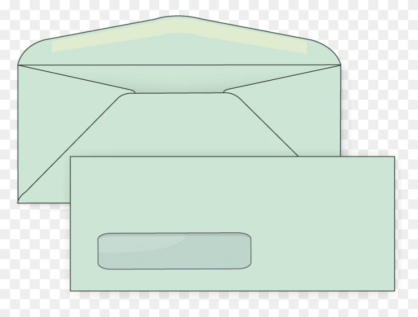 868x642 Green Digital Window Envelopes, Envelope, Mail, Airmail HD PNG Download