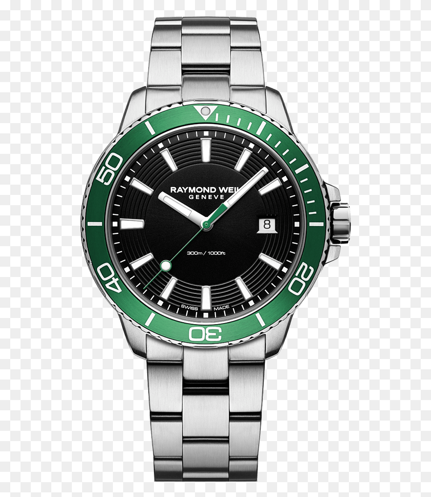 529x909 Green Diver Watch Quartz Chronograph Eta Movement Raymond Weil Tango, Wristwatch, Clock Tower, Tower HD PNG Download