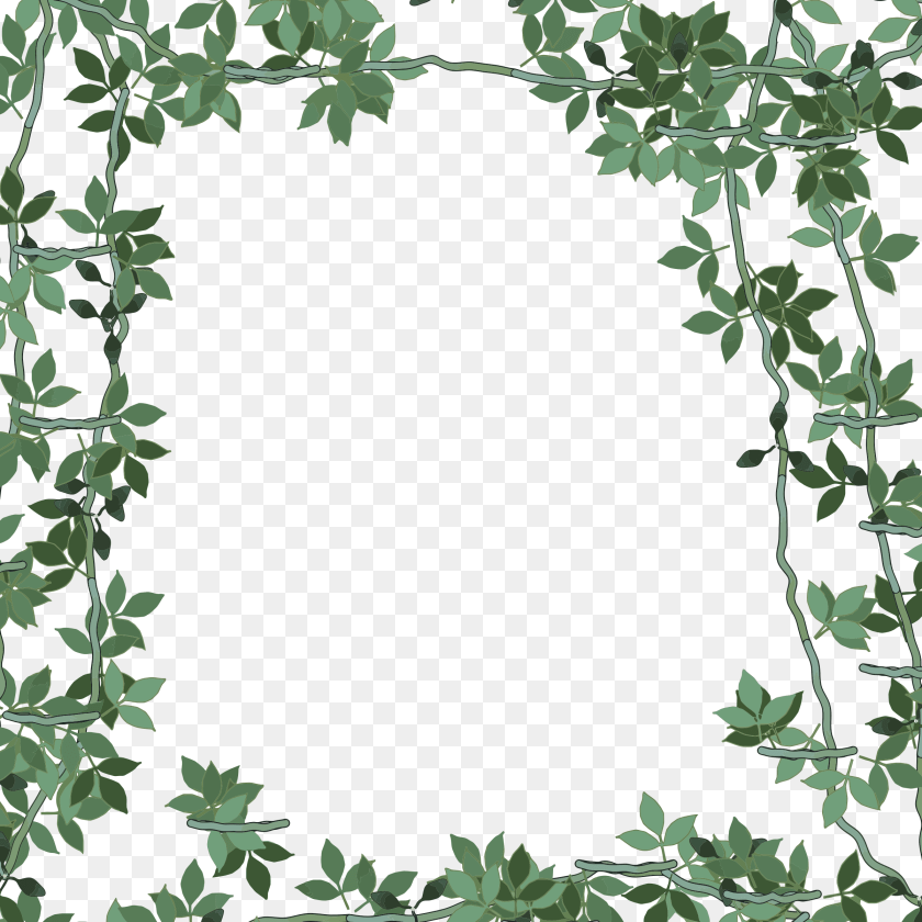 Green Flower Frame, Leaf, Plant, Pattern, Vegetation PNG