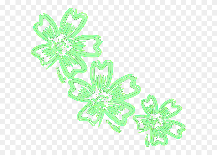 600x539 Green Flowers Illustration, Pattern, Embroidery, Floral Design HD PNG Download