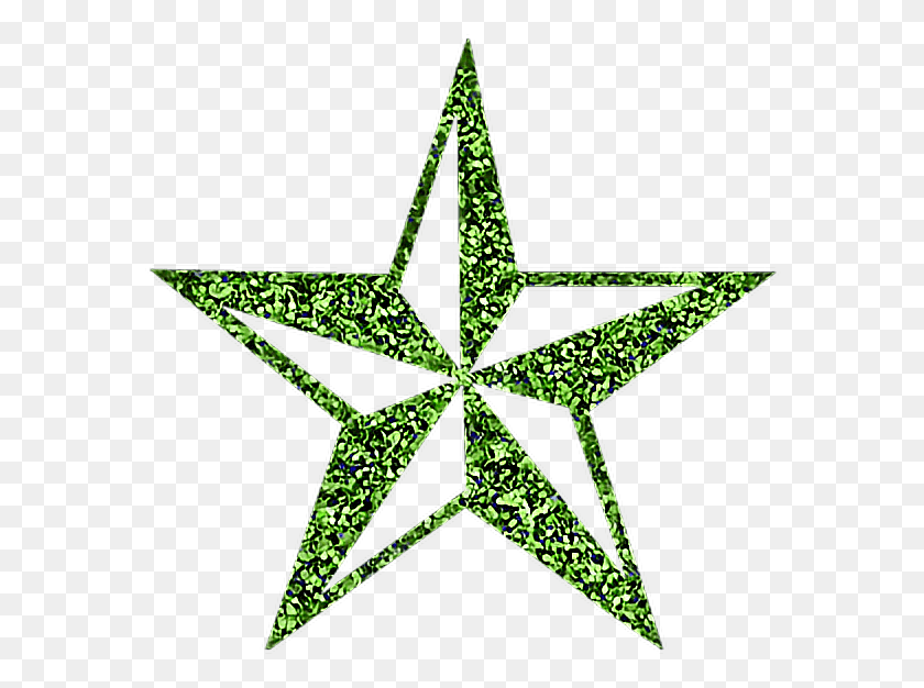 580x566 Green Glitter Sparkling Star Sticker De La Salle Logo, Star Symbol, Symbol HD PNG Download