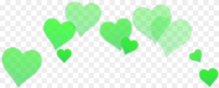 1513x609 Green Hearts Clipart Heart Crown Green, Leaf, Plant, Symbol Sticker PNG