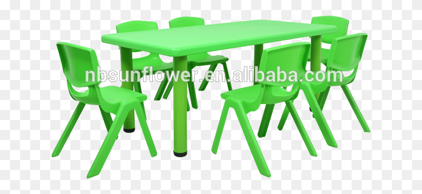 637x328 Green Kids Party Tables And Chairs Adjustable Practical Picnic Table, Chair, Furniture, Table HD PNG Download