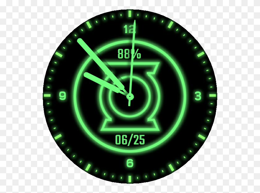 564x564 Linterna Verde, La Luz, Reloj Analógico, Reloj Hd Png