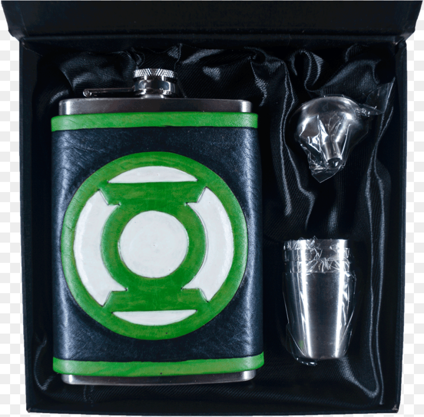 Green Lantern Inspired Flask Set Pint Glass, Bottle Transparent PNG
