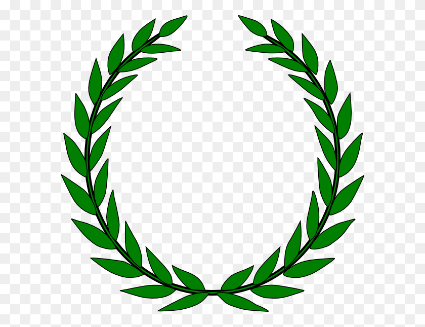 600x585 Green Leaves Clipart Border Design Olive Branch Symbol Of Peace, Stencil, Plant, Wreath HD PNG Download