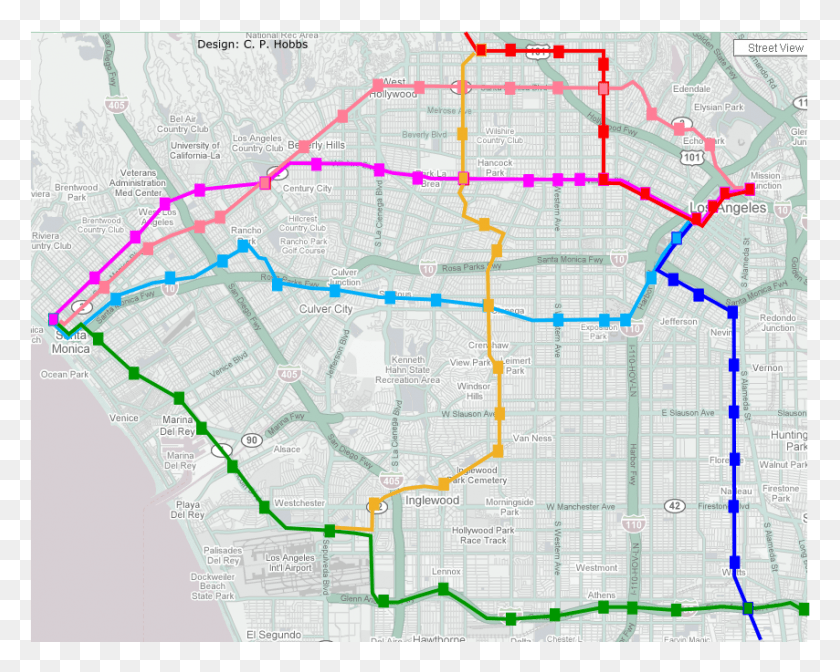 854x671 Green Line Extension To Santa Monica Via Lincoln Metro Expo Line, Map, Diagram, Plot HD PNG Download