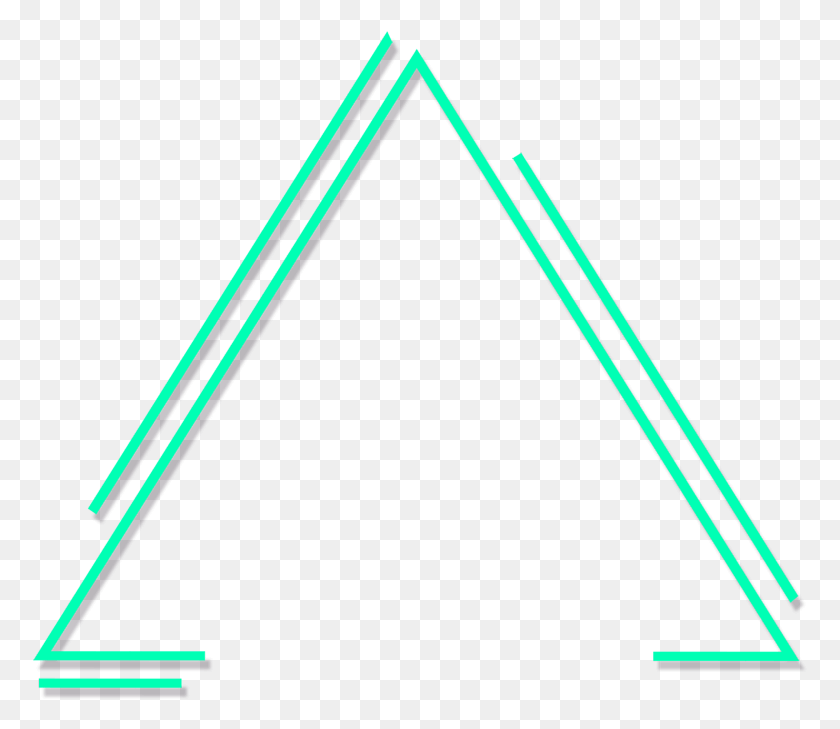 775x669 Green Lines Triangle Neon Glow Freetoedit Triangulo Figuras Geometrica, Baton, Stick HD PNG Download