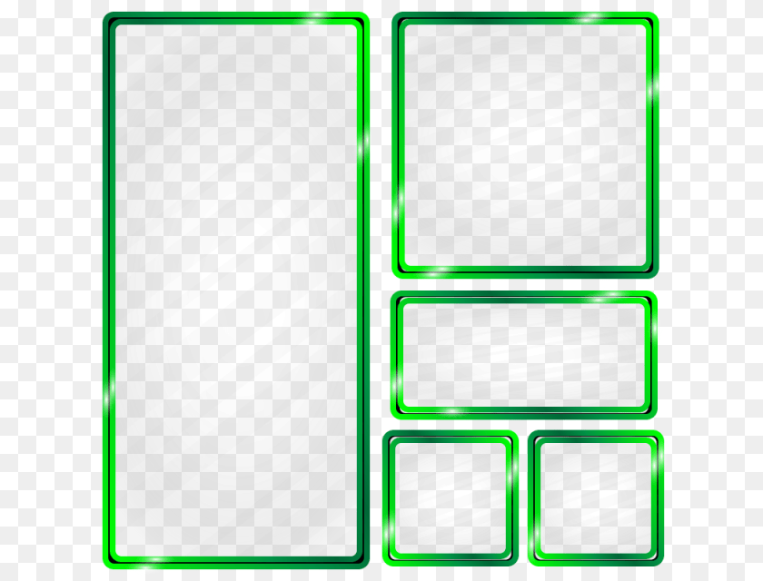 640x640 Green Metallic Frame Glass Effect Frame Border Metal, Lighting, Game Transparent PNG