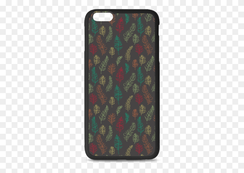 275x535 Green Orange Red Feather Leaves On Grey Rubber Case Mobile Phone Case, Rug, Tree, Plant HD PNG Download